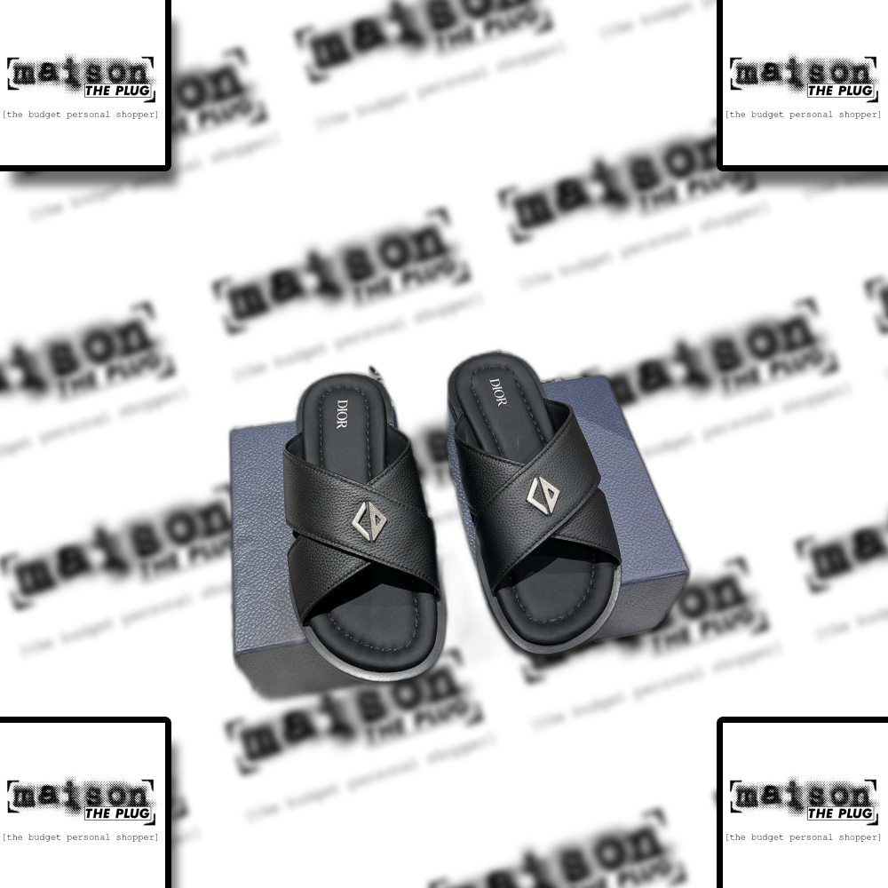 X Strap Slide Sandal Black