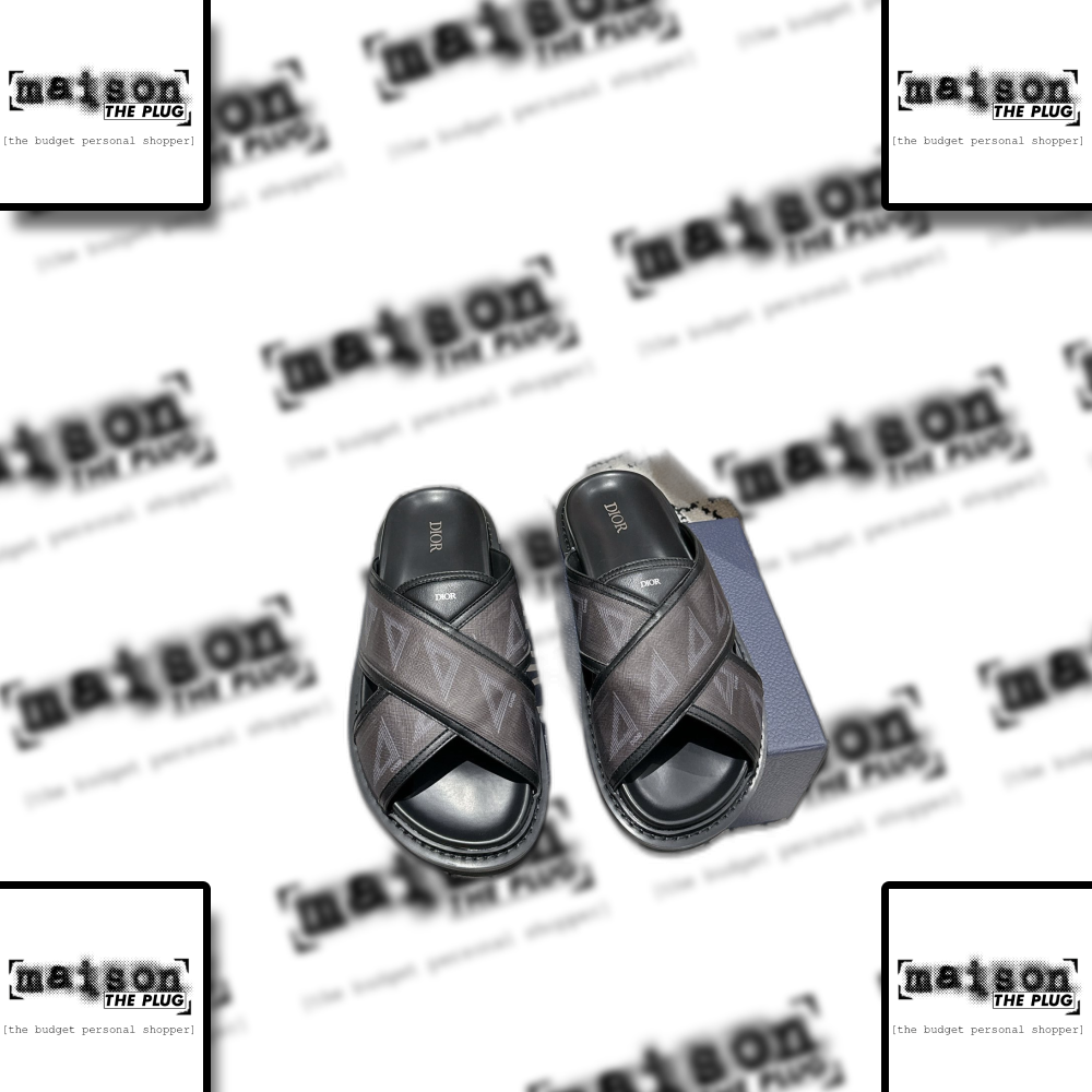 Dior Monogram Cross Strap Slide Sandal