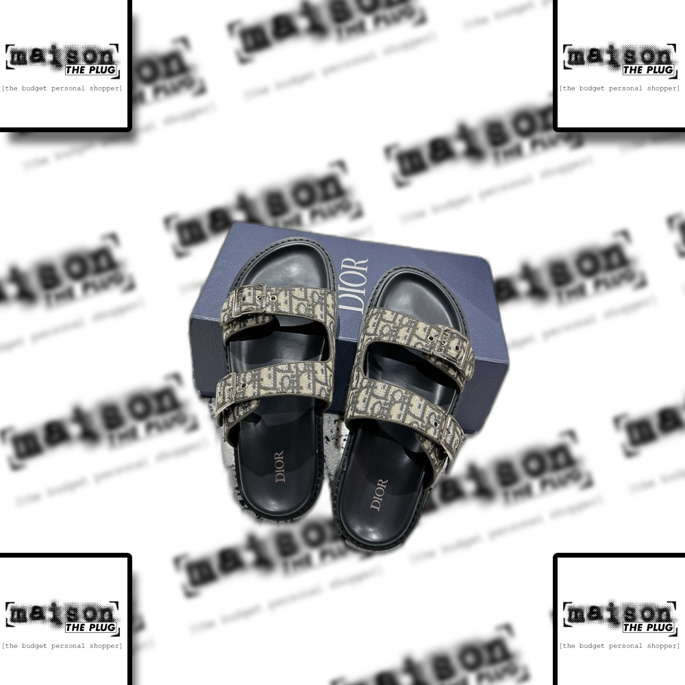 Dior Oblique Canvas Slides Black