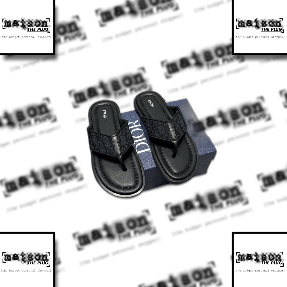 Dior Monogram Jacquard Thong Sandal Black