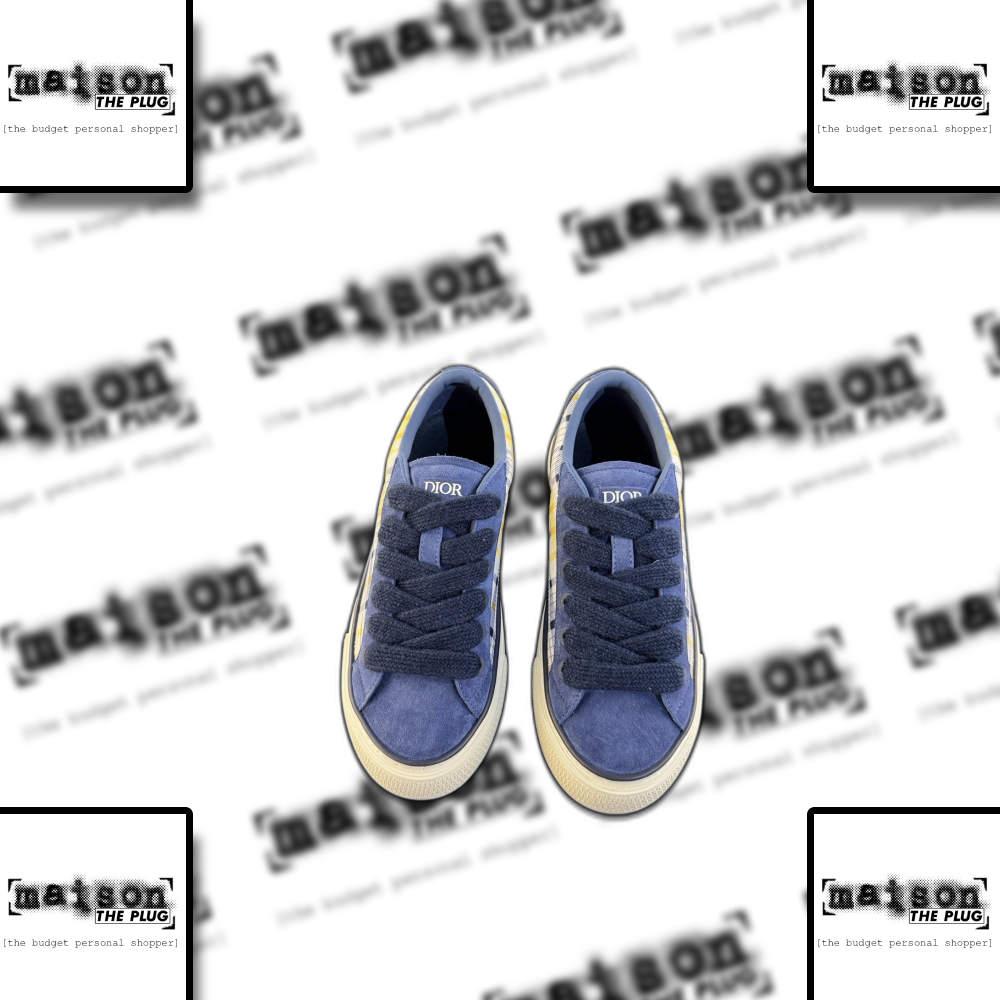 Low-top Sneakers Blue Suede Plaid