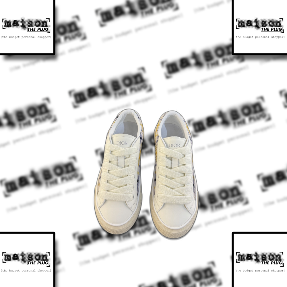 Low-top Sneakers Checkered Canvas and Leather White