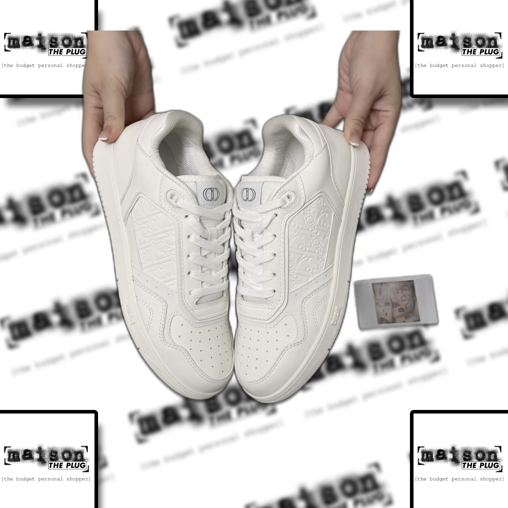 B23 Dior Oblique Embossed Leather Sneaker White