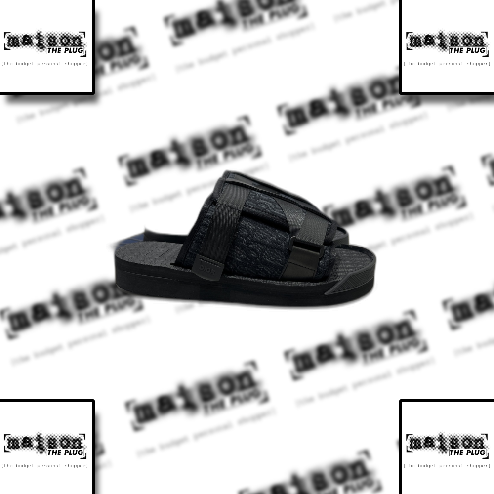 Oblique Jacquard Slide Sandal Black
