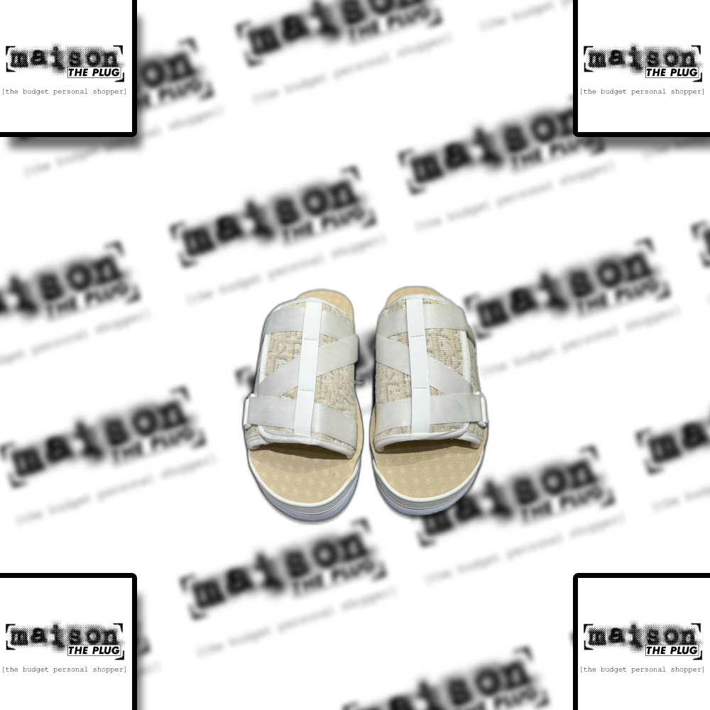 Dior Oblique Embroidery Strap Platform Slide