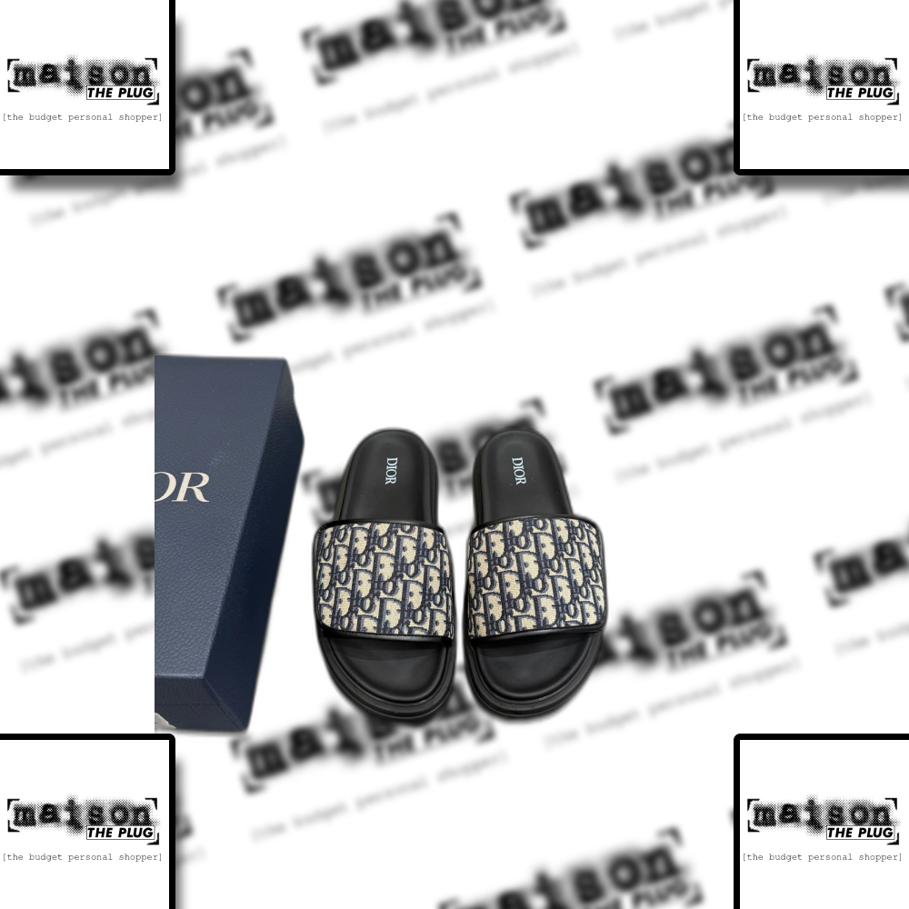 Dior Oblique Jacquard Slide Sandal Black