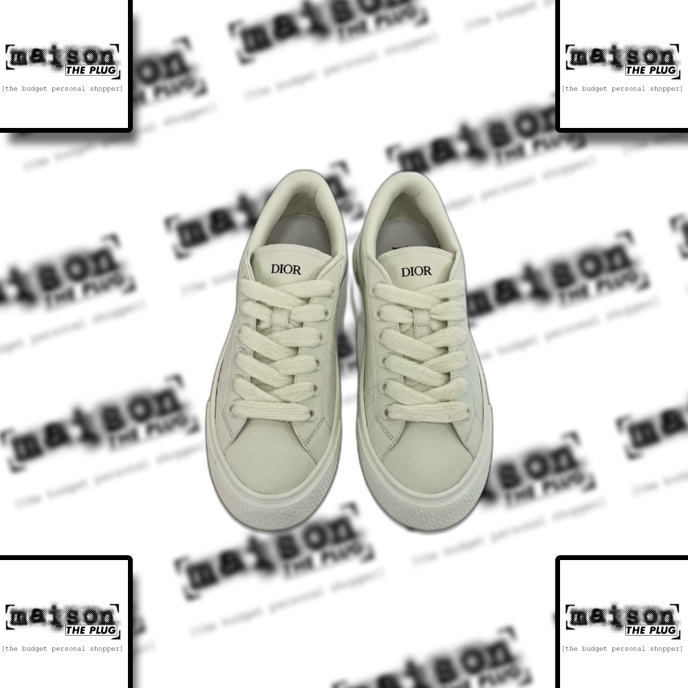White Embossed Logo Low-Top Sneakers