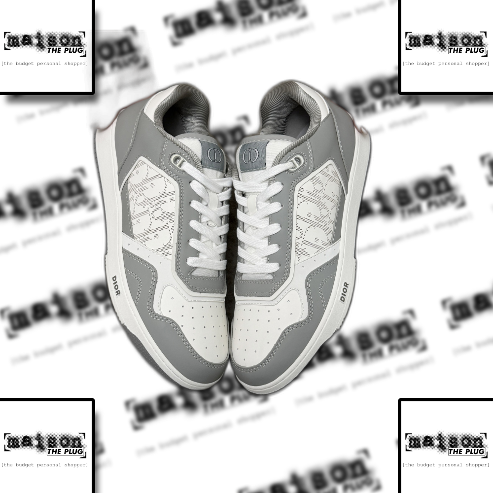 B23 Low Top Sneaker Grey White Dior Oblique Print