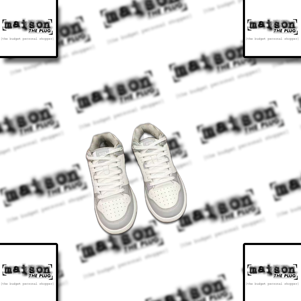 Low Top Perforated Leather Sneakers Grey