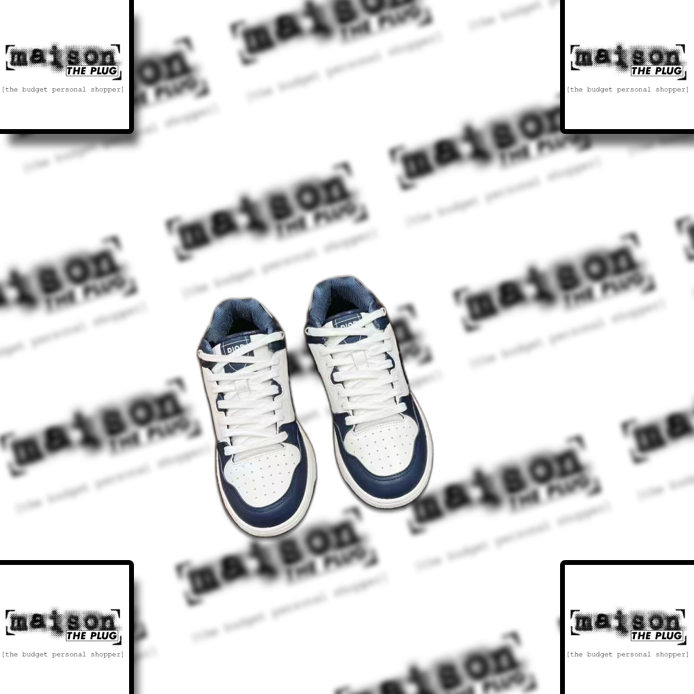 B23 Low-Top Sneaker Wit/Blauw Leer