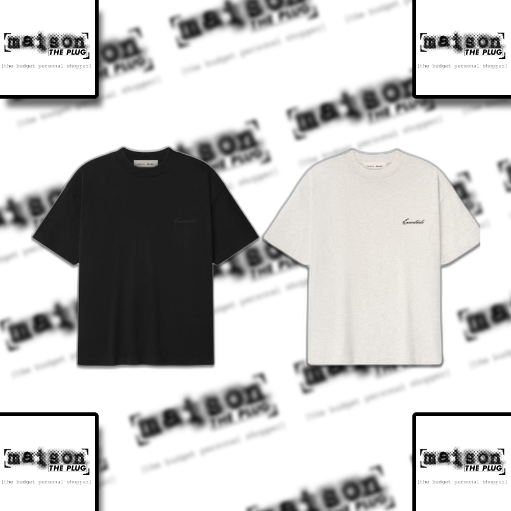 Logo Embroidered Oversized T-Shirt Black Oatmeal Heather