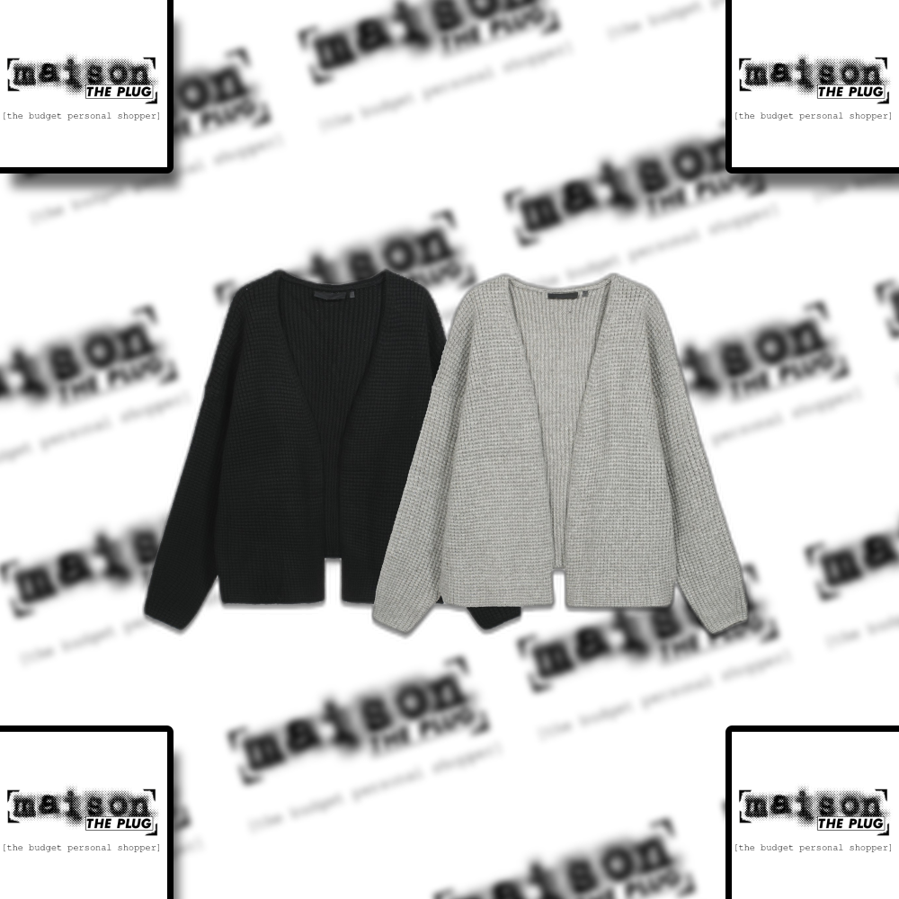Pineapple Textured Knit Cardigan Dark Khaki