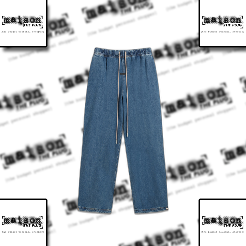 Straight Leg Denim Pants Navy Blue