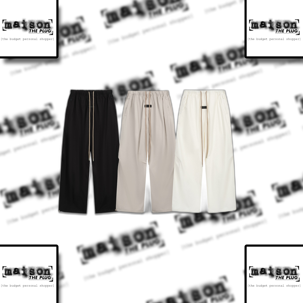 Drawstring Ripstop Casual Pants Black