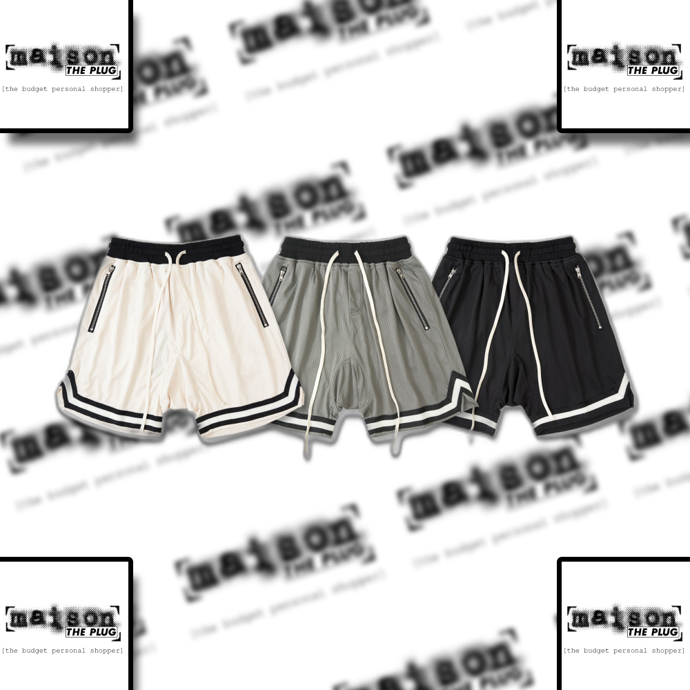 Mesh Drawstring Shorts Black