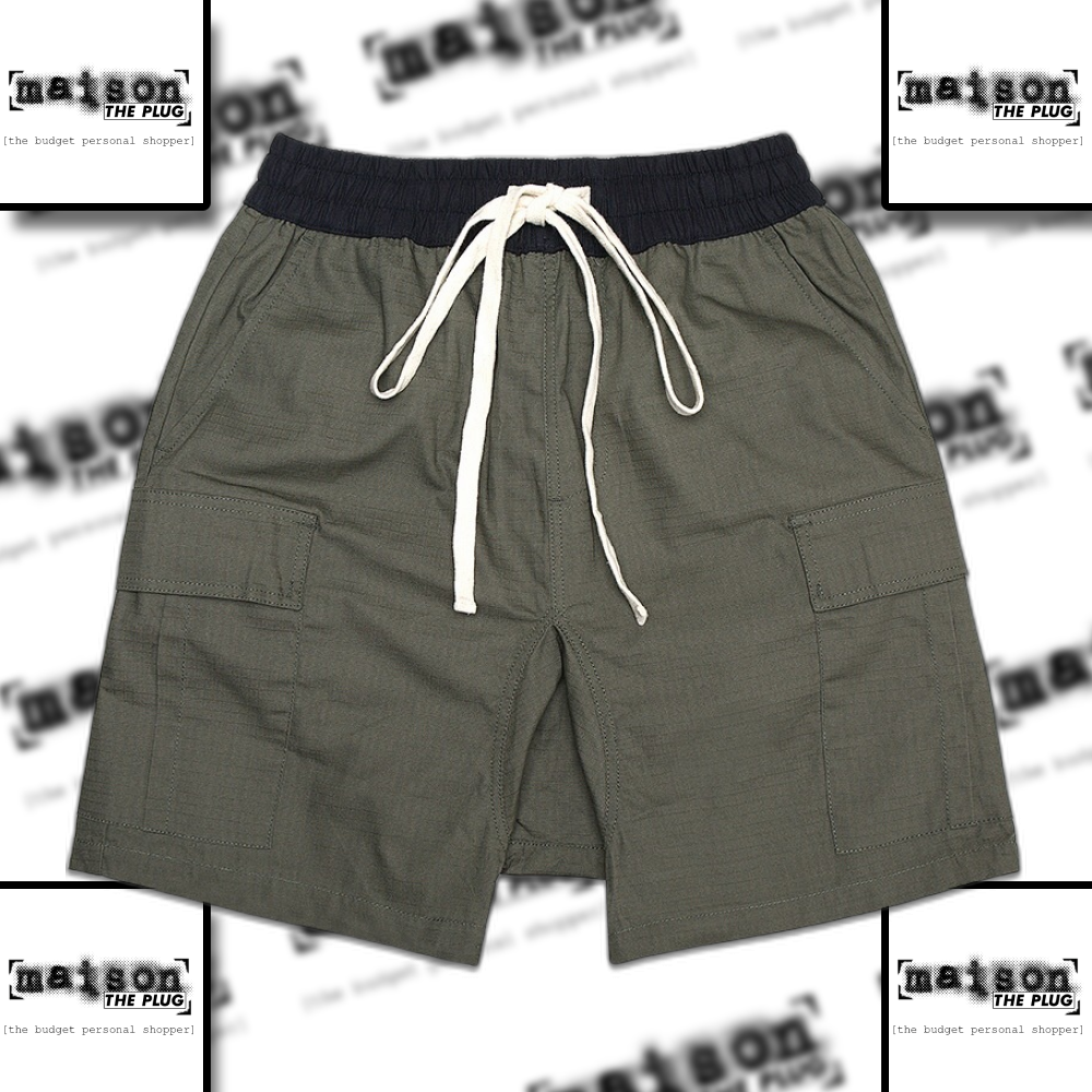 Cargo Drawing Drawstring Work Trousers Black